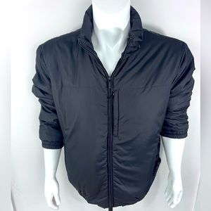 CALVIN KLEIN, PUFFY JACKET, MENS, LARGE SIZE, BLACK COLOR WITH A HIDDEN HOODIE